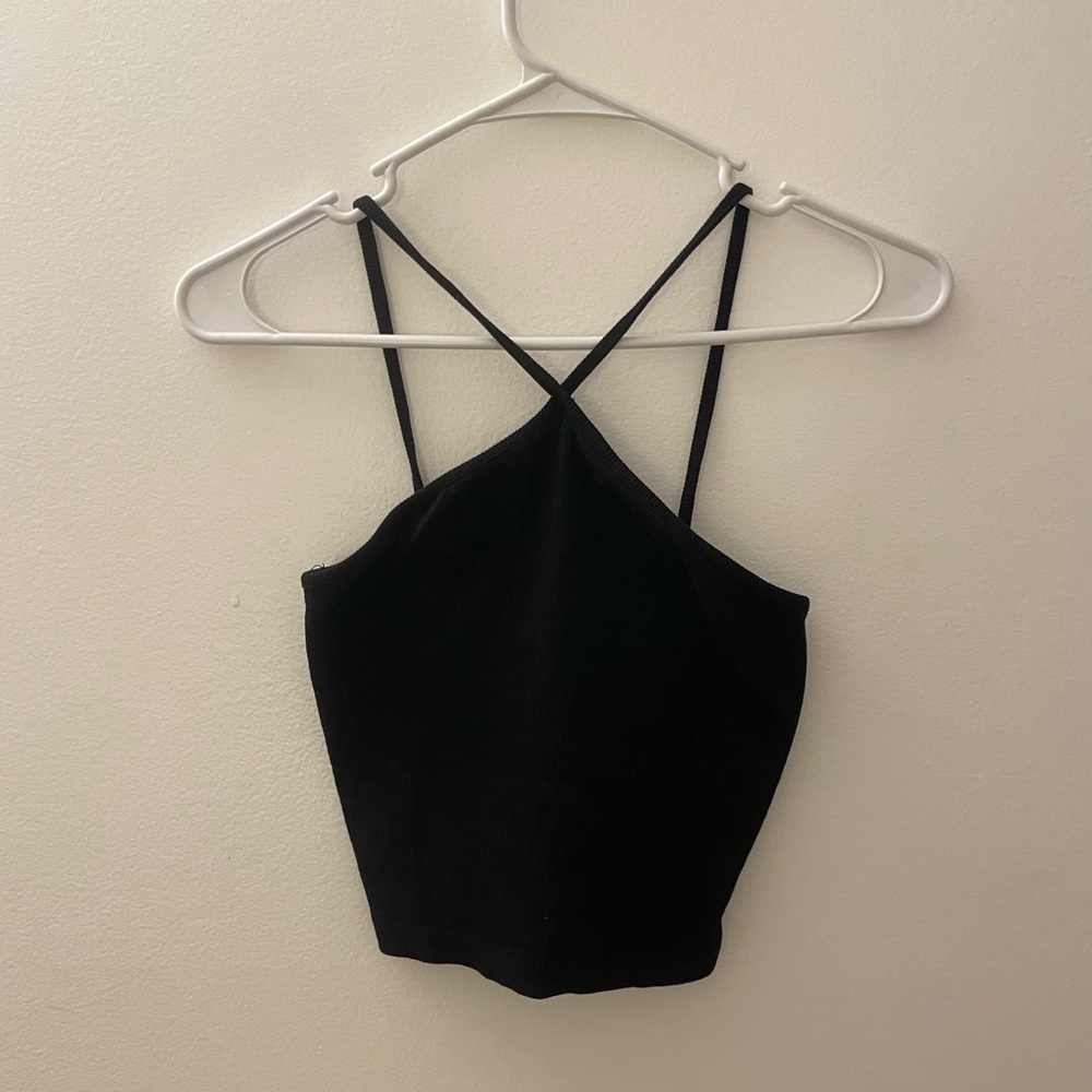 Black Cropped Tank Top